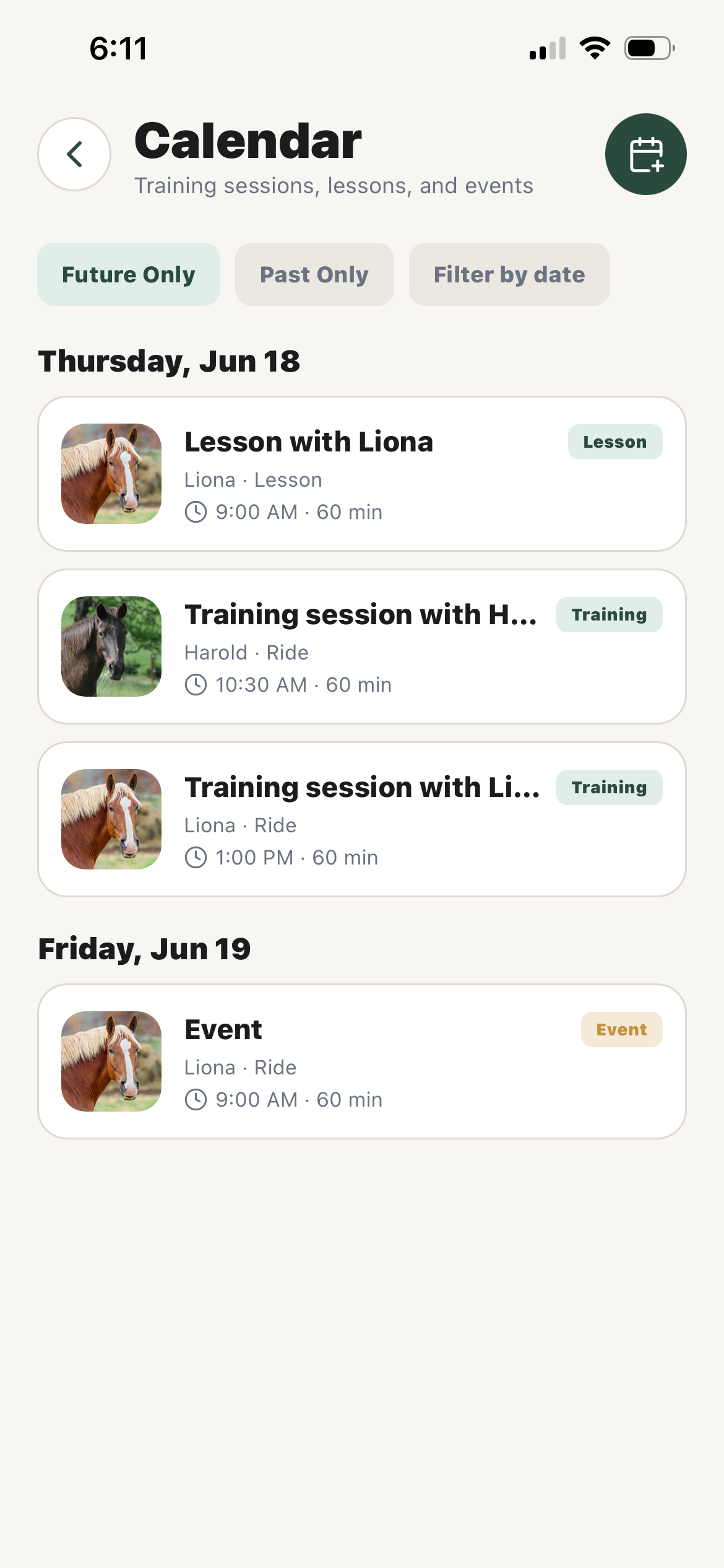 BarnReel mobile app home screen